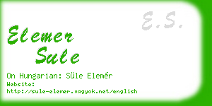 elemer sule business card